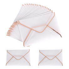 Juego de 20 sobres de papel para impresión en caliente, transparentes, color oro rosa