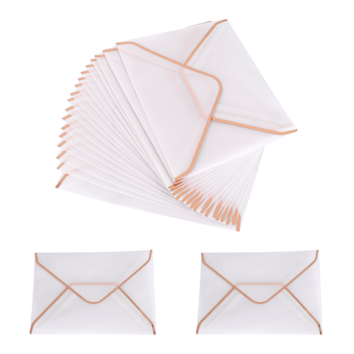 20 stuks/set warmdrukpapier envelop transparant roségoud 1