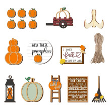 Autumn Thanksgiving Pumpkin Maple Leaf Truck Sign Wooden Sign