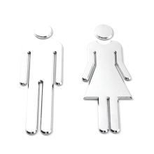 Placa de porta de banheiro, placa de banheiro para homens e mulheres, placa de banheiro para hóspedes, 12 cm