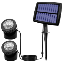 Holofotes solares para lago, luzes subaquáticas solares LED com cabeça dupla C