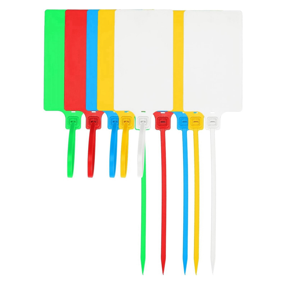 Étiquette d'expédition en plastique de couleurs mélangées, 100 pièces, grand panneau (couleurs mélangées)