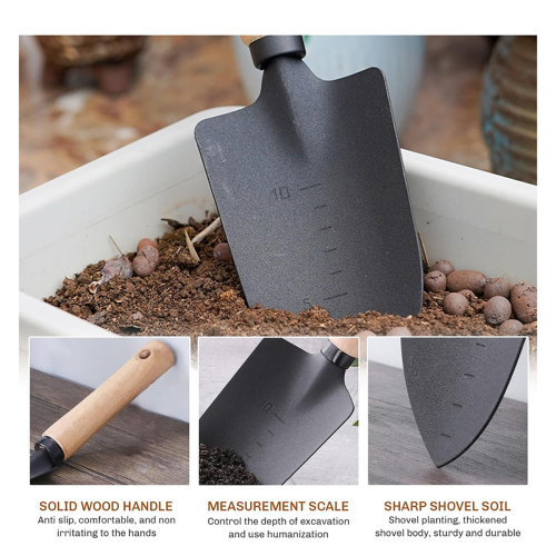 Conjunto de 3 pás de jardim para jardinagem e acampamento 2