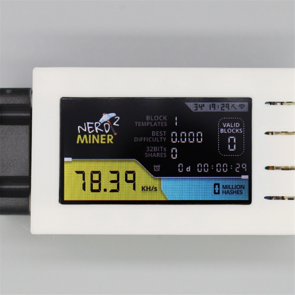 Nerdminer V2 Pro 78KH/S Mini Minero Con Estuche Con Ventilador 5W De Potencia Btc Solo Mining Machine Negro