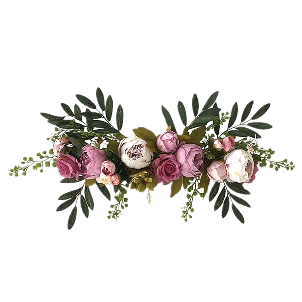 Guirnaldas De Rosas Artificiales Decorativas Con Rosas Falsas Y Hojas Verdes-image