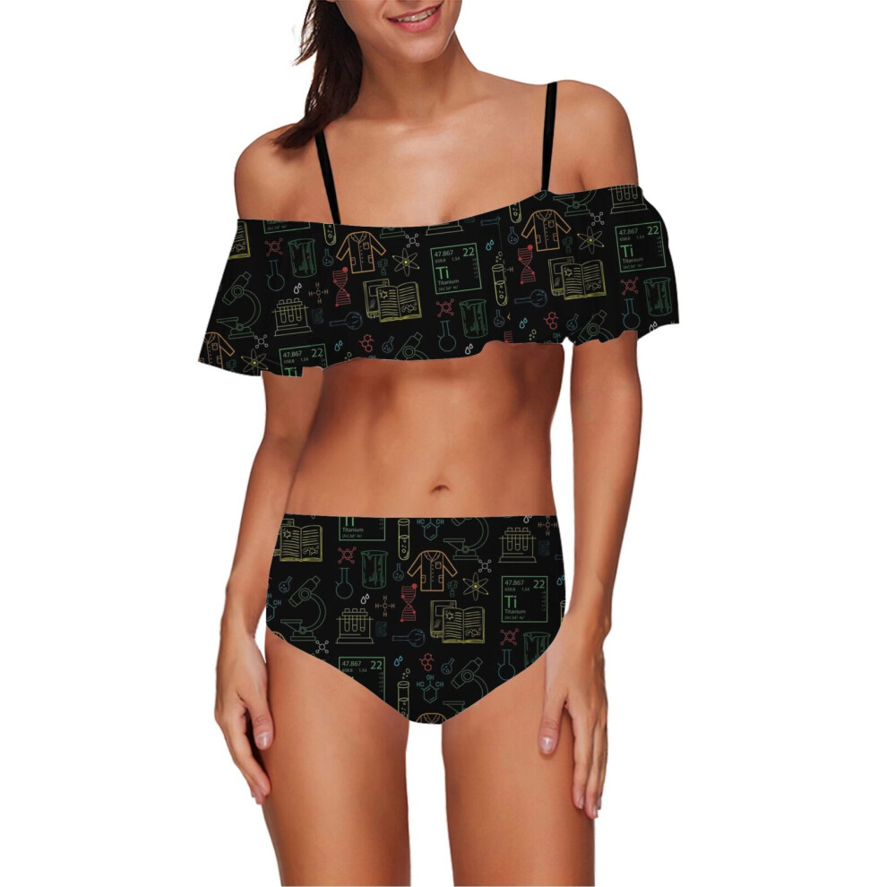 (Chemistry_10885) Women's Bikini High Waisted Set Ruffle Tankini Swimsuit Flounce Top Trim Two Piece Tummy Control Bathing Suit-image-OPC-PHRQGV6-NEW