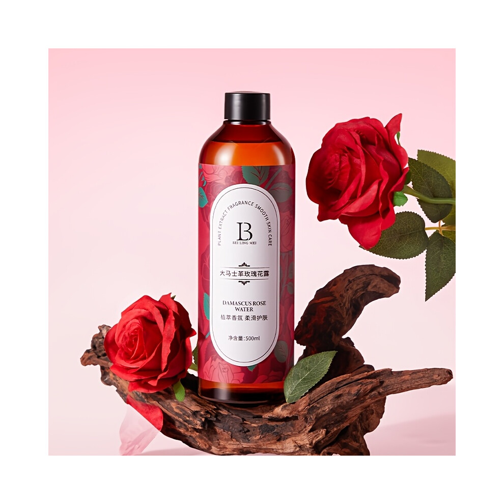 (1 Bottle) 1 Bottle, Damascus Rose Water , Smooth and Fresh, Non-Greasy, Gentle and Non-Irritating, Facial Toner