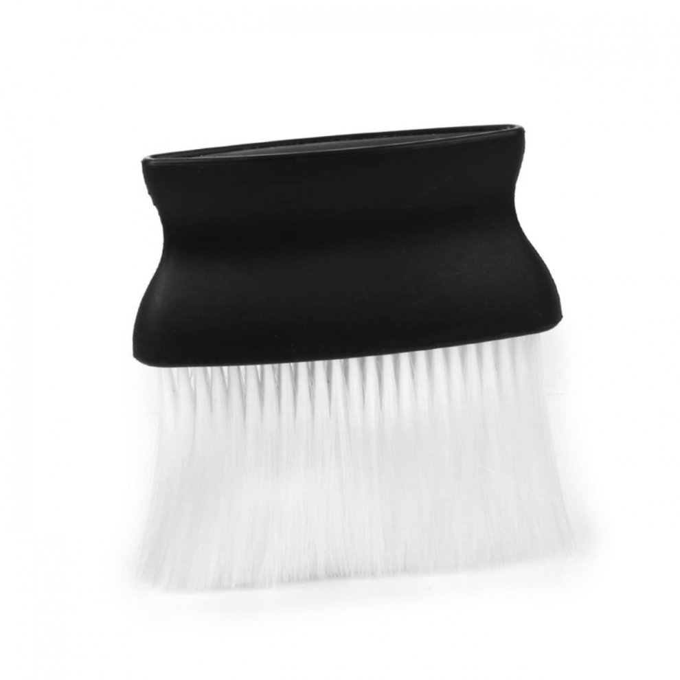Brosse de nettoyage pour le cou et le cou, noire/blanche, pour salon de coiffure