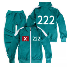 (222 Coat+Pants, 150cm) Kids Squid Season 2 Survival Game Hoodie Pullover Tops+Pants Sport Casual Sets