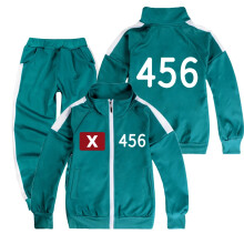 (456 Coat+Pants, 150cm) Kids Squid Season 2 Survival Game Hoodie Pullover Tops+Pants Sport Casual Sets