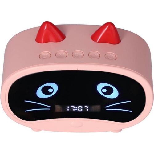 LINJOU Multifunctional Wireless Alarm Clock Bluetooth Speaker(pink)