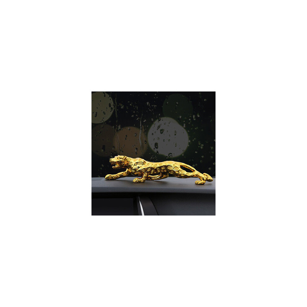 (gold)Ornements de voiture figurine léopard intérieur tableau de bord résine artisanat décoration maison accessoires cadeau