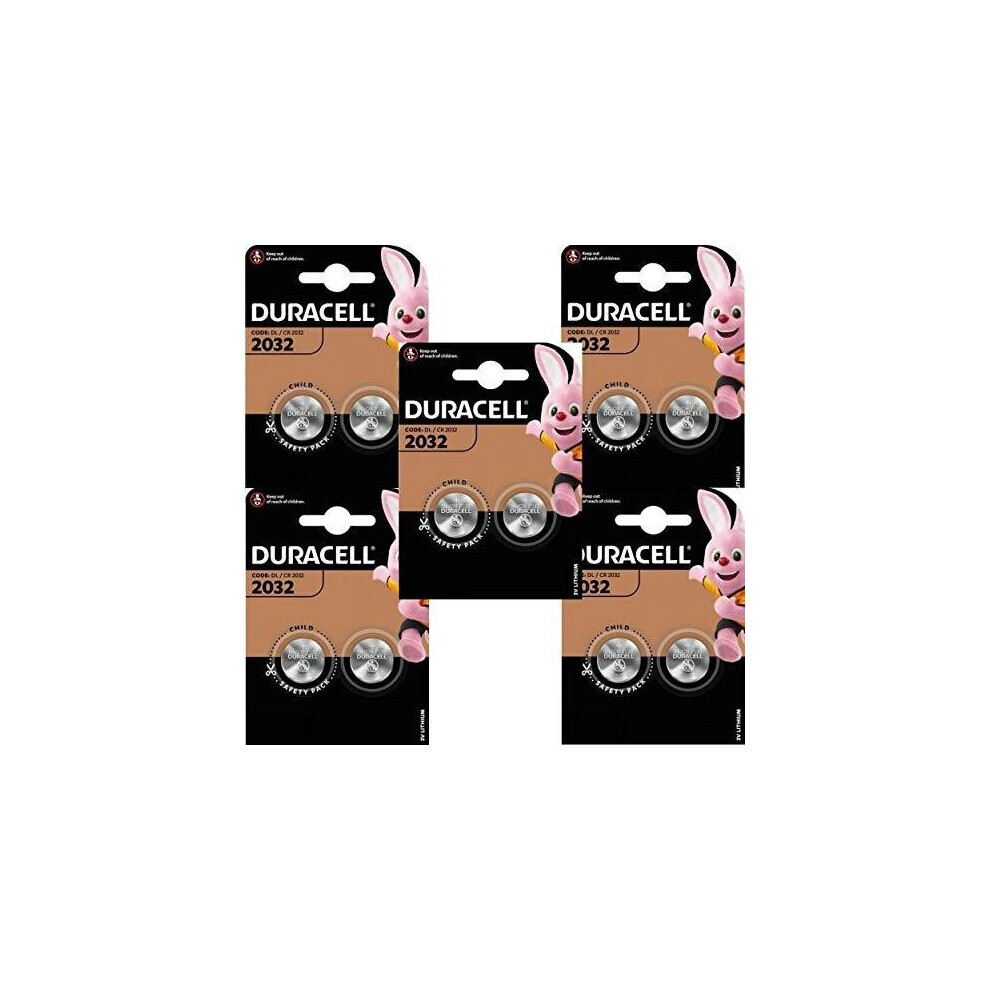 10 X Duracell 2032 CR2032 Lithium Batteries