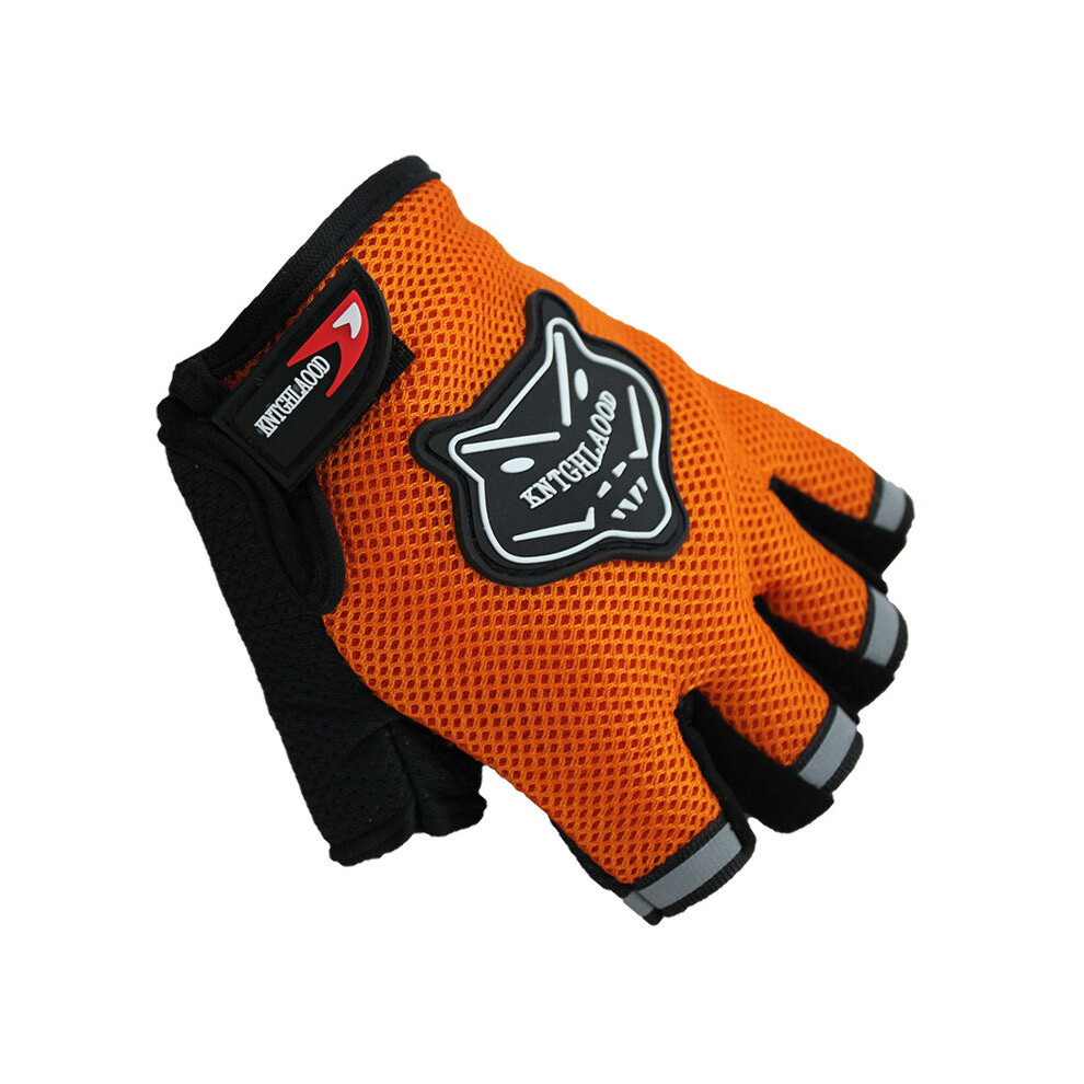 (Yellow, Adult) Mesh Cloth Half Finger Gloves Children Adult Exercise Workout Training Unisex