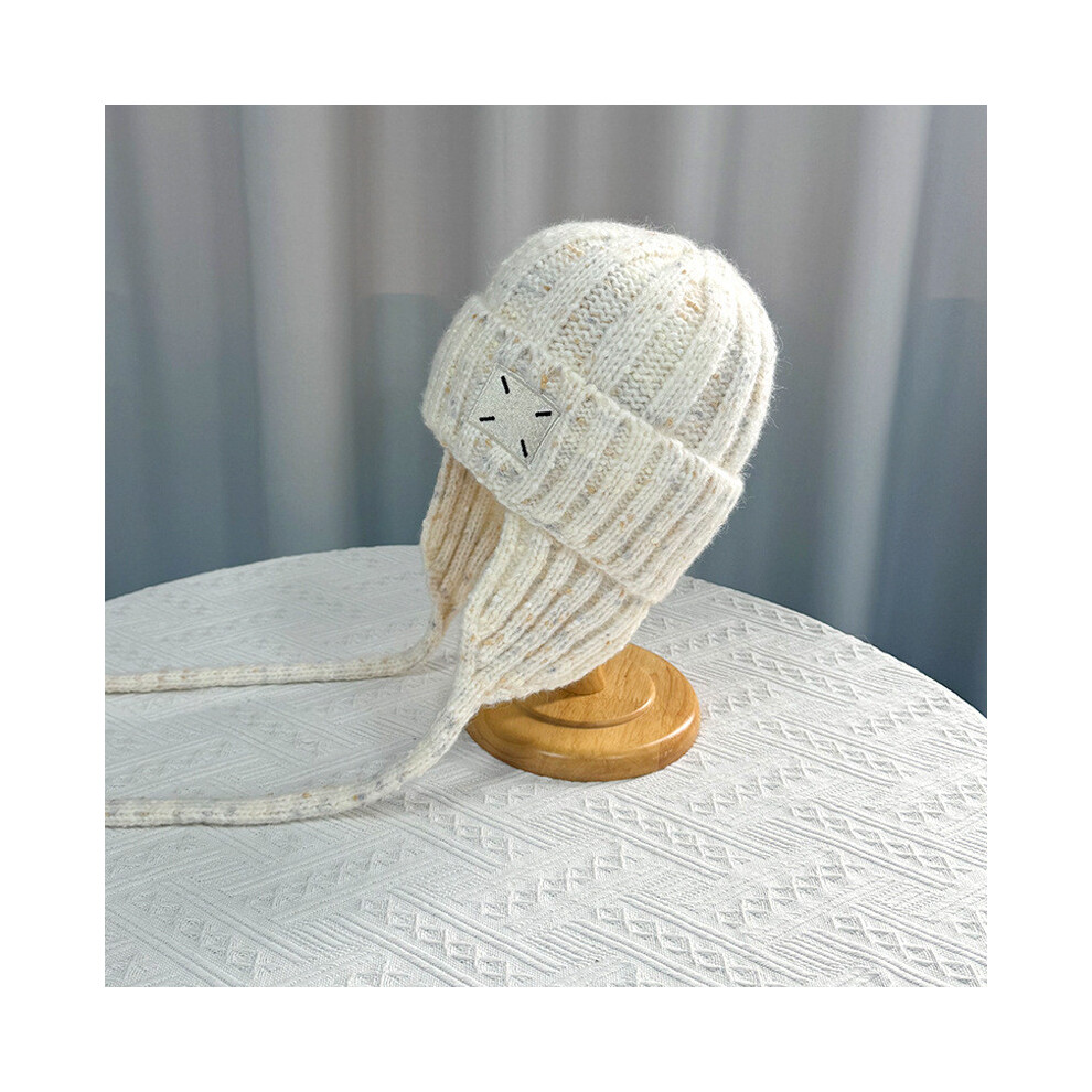 (White)OtoñO Invierno Tejido Sombrero Mujer ProteccióN Para Los OíDos Informal Tela Suave Temporadas FríAs-image
