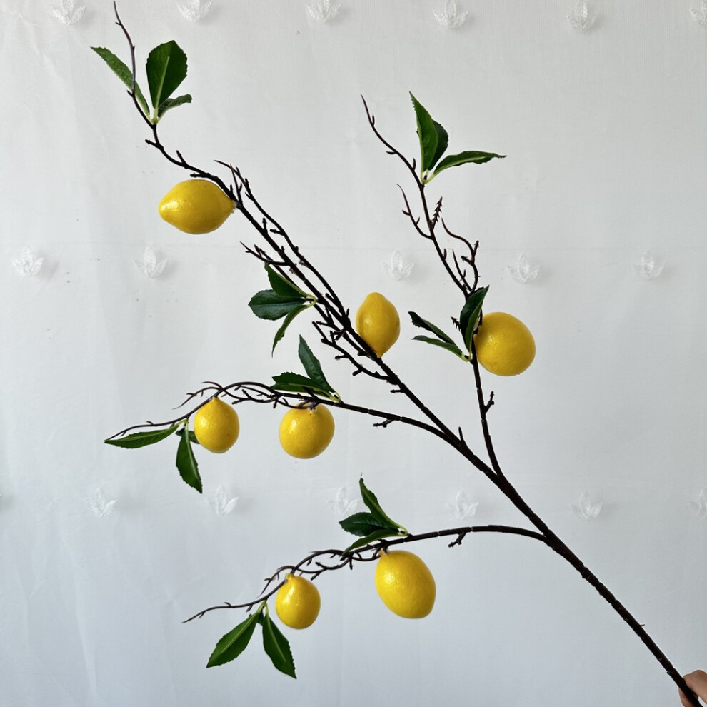 (Lemon)Conjunto De ExhibicióN De Frutas Artificiales MelocotóN LimóN Suministros De DecoracióN Del Hogar Para FotografíA-image