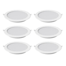 6PCS 12W LED Downlight Recessed Round Ceiling Spotlight for Indoor Bedroom Home Decorative Lighting