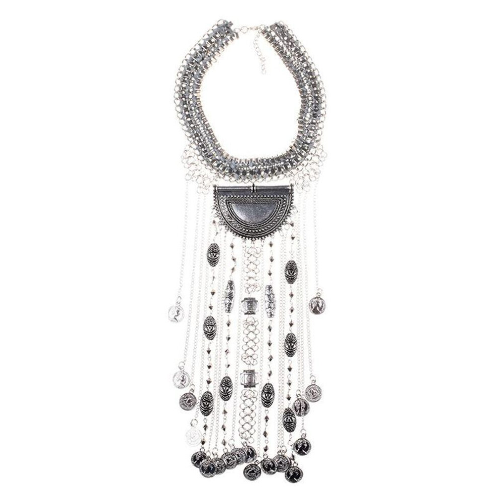 Exaggerated Necklace, High-end Crystal Gemstone Multi-layer Coin Fringed Necklace Women's Jewelry