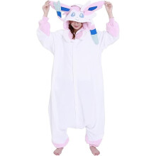 (100) Sylveon Pajamas Onesies White Pajamas For Men Women Kids Animal Jumpsuit Halloween Costume