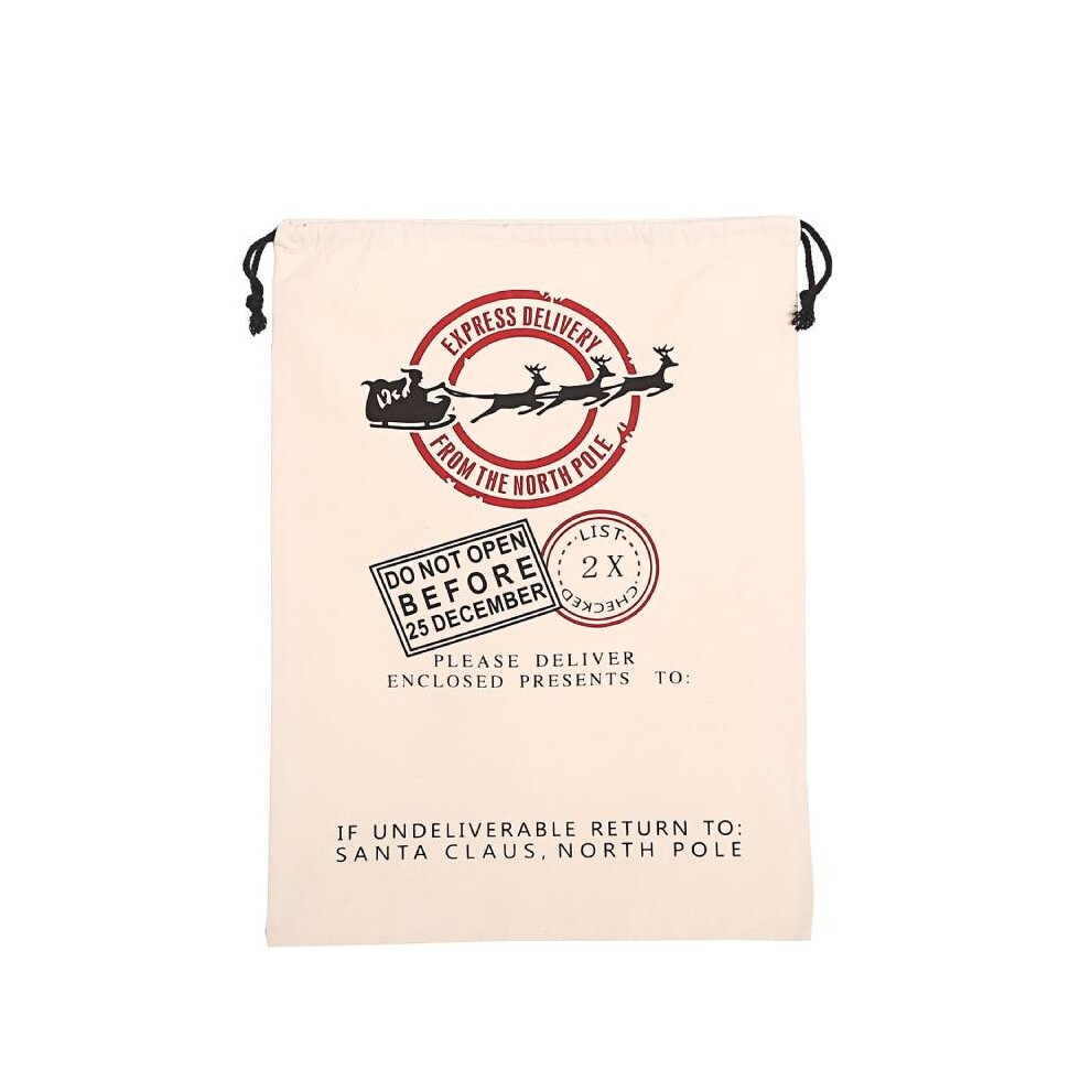 (Style 1)Grand sac en toile joyeux Noël Père Noël bas de Noël rennes sac cadeau rangement