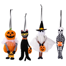 Halloween Hanging Decor Spooky Black Cat Pumpkin Ghost Skull Ornament