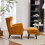 Living And Home (Yellow) Upholstered Leisure Chair with Footstool 4