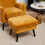 Living And Home (Yellow) Upholstered Leisure Chair with Footstool 6