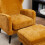Living And Home (Yellow) Upholstered Leisure Chair with Footstool 5