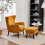 Living And Home (Yellow) Upholstered Leisure Chair with Footstool 3