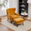 Living And Home (Yellow) Upholstered Leisure Chair with Footstool 1