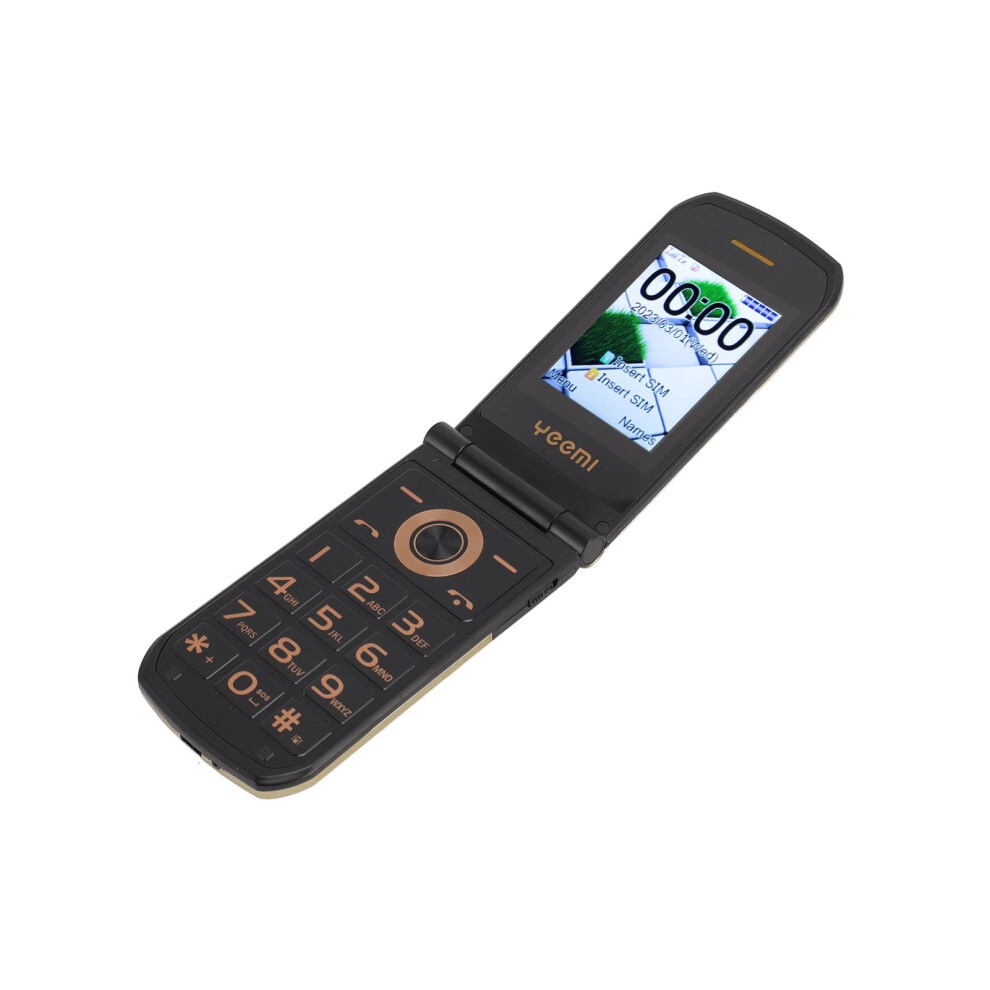Senior Flip Cell Phone Big Button Clear Loud Sound 4800Mah Battery Dual Card Dual Standby 2G Mobile Phone For Elderly Gold 8761316797108