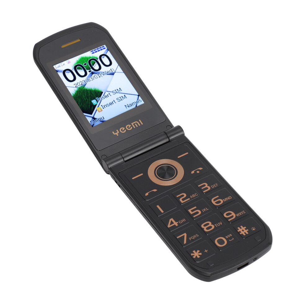 Senior Flip Cell Phone Big Button Clear Loud Sound 4800Mah Battery Dual Card Dual Standby 2G Mobile Phone For Elderly Black 6951316797112