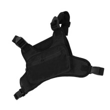 Sac de poitrine en toile noire grande capacité taille S