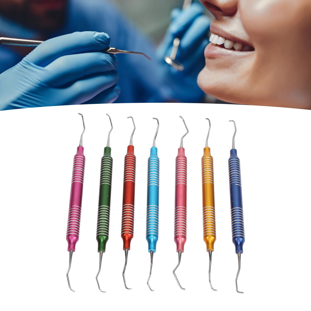 7pcs Oral Anterior Hoe Scaler Colorful Double Ended Anterior Posterior Tartar Remover