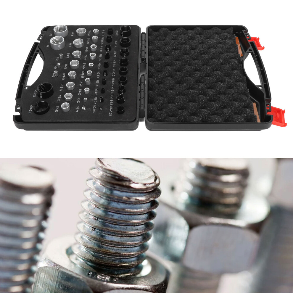 44Pcs Nut And Bolt Thread Checker Aluminum Alloy Imperial And Metric High Accuracy Bolt Nut Identifier Gauges With Storage Box For Verifyin 9371316829175