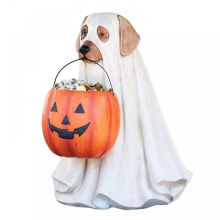 Support de bol Ă bonbons pour chien fantĂ´me, support de bol Ă collation citrouille d'Halloween, seau Ă friandises ou Ă friandises, bol Ă bon