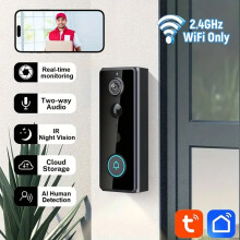 Wireless Video Doorbell Camera with Chime, 1080P Smart WiFi Door Bells Camera, Voice Changer, PIR Motion Detection, 2-Way Audio, Night Vision