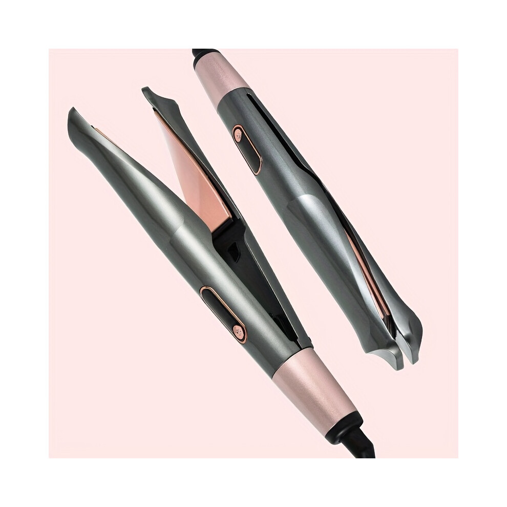 (BLACK) 2-in-1 Hair Straightener and Curler,Dual Voltage Ceramic Straightener Adjustable Temp for All Hair Types