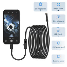 Endoscopio Industriale 2.0 MP, cavo da 5 m, IP67, nero