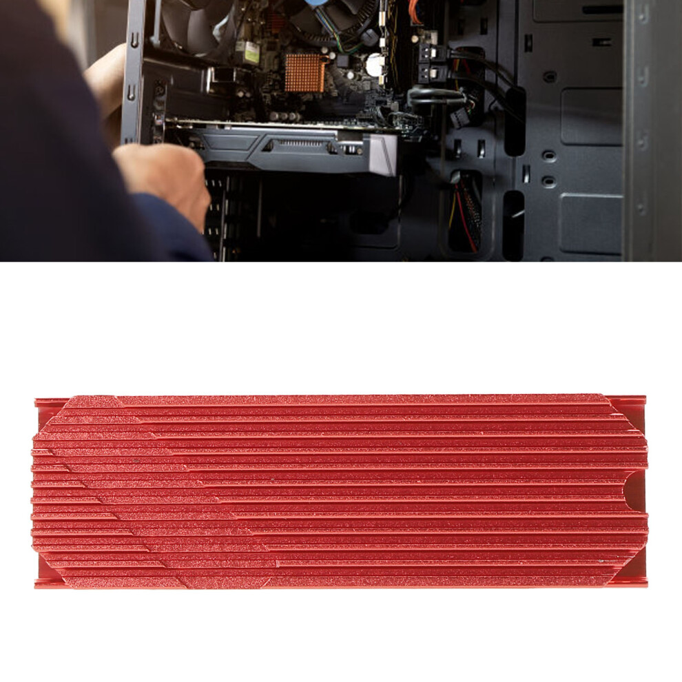 M.2 2280 Ssd Heatsink Anodized Aluminium Alloy Fast Heat Conduction M.2 2280 Ssd Cooler For Desktop Computer Red 8791316871928