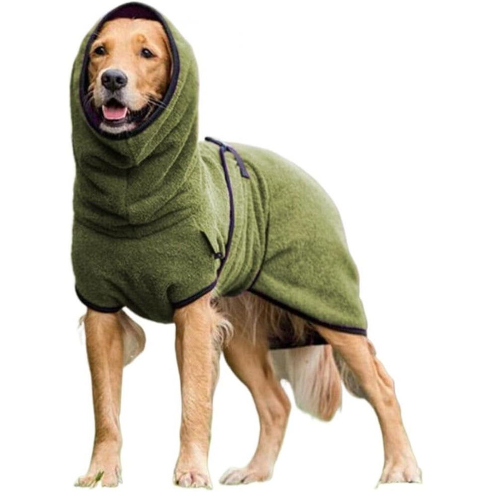 Peignoir de bain éponge pour chien, idéal pour les chiots ; vêtement chaud et confortable.