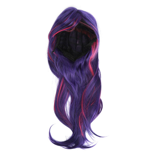 Perruque longue et lisse avec frange - Bleu-violet - Taille HT 1