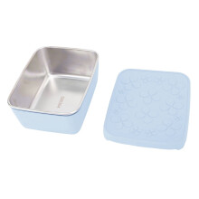 Stainless Steel Lunch Box for Kids Adults 550ml 304 Metal Bento Lunch Box Food Container with Leakproof Silicone Lid for Snacks Fruits Vege