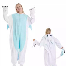 (100) Kigurumi Dragon Pajamas One Piece White Pajamas For Men Women Animal Jumpsuit Halloween Costume