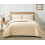 (Beige, Double/King) Diamond Quilted Bedspread Bed Throw Bedding Set 1