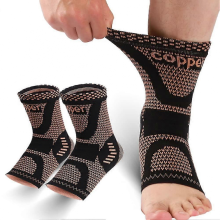 2pack Copper Ankle Brace, Copper Infused Ankle Support Compression Sleeve Compatible with Foot Pain Relief, Sprained Ankle