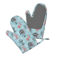 Ofenhandschuhe mit Meeresschildkröte-Motiv, Silikonhandschuhe, 1 Paar, rutschfest, hitzebeständig, Küchenhandschuhe