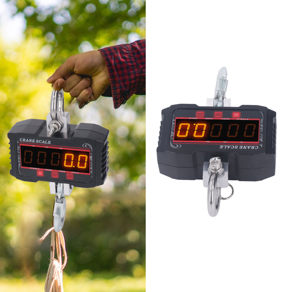 Electronic Crane Scale Hanging Led Digital Display High Accuracy Industrial Portable Mini Handheld For Outdoor Black 500Kg/1000Lb 8141316974684