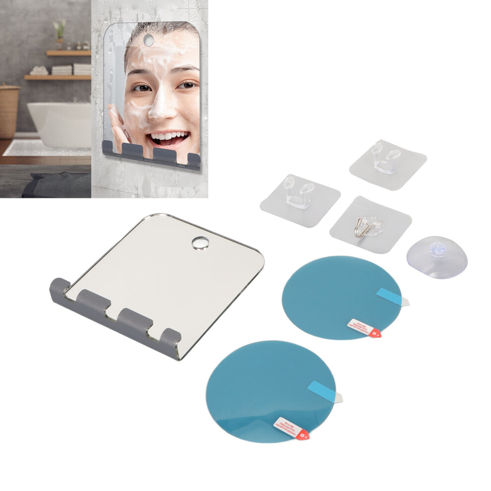 Anti Fog Shower Mirror Fogless Bathroom Shave Mirror Acrylic Shatterproof Shower Mirror Long Lasting Removable Adhesive Hook-image-OPC-PHRXNBP-NEW