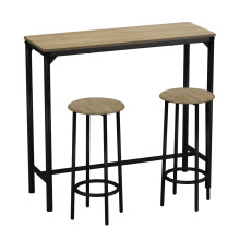 (Oak, 3) CANCUN Bar Table & Stools Set Kitchen Dining Furniture